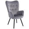 SESSEL Samt Grau    - Schwarz/Grau, Design, Holz/Textil (66/109/71cm) - Ti'me