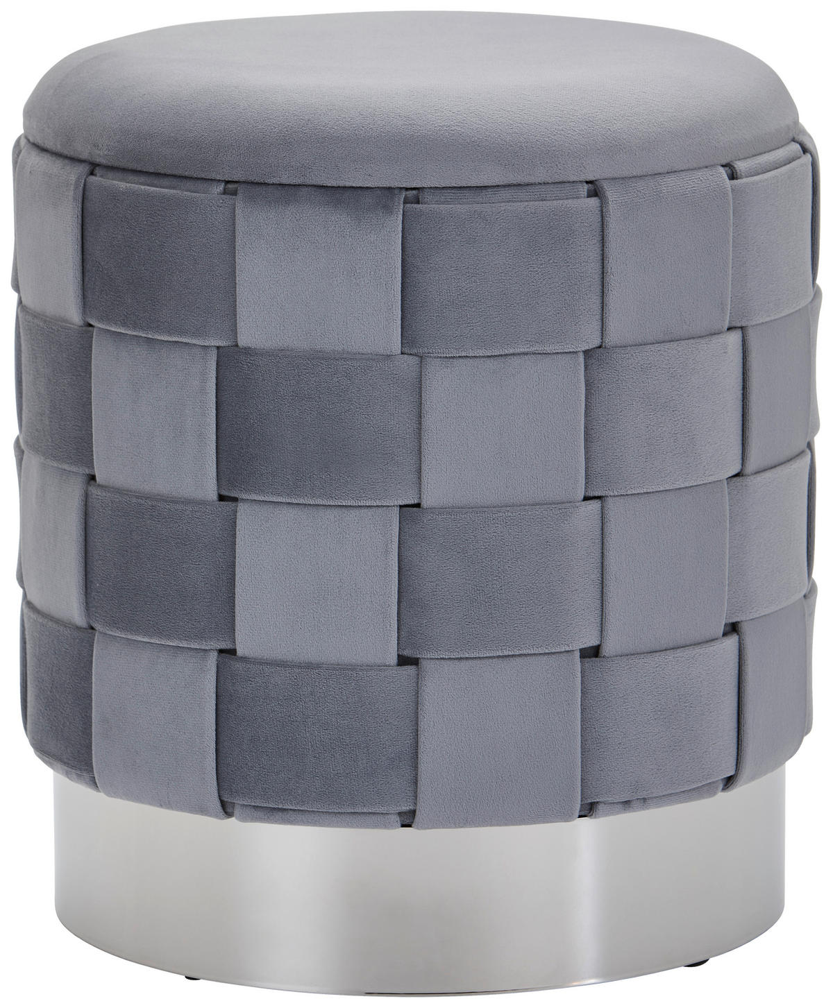 TABURE, kovina, tekstil siva  - siva/visoki sijaj, Trendi, kovina/tekstil (38/42/38cm) - Xora