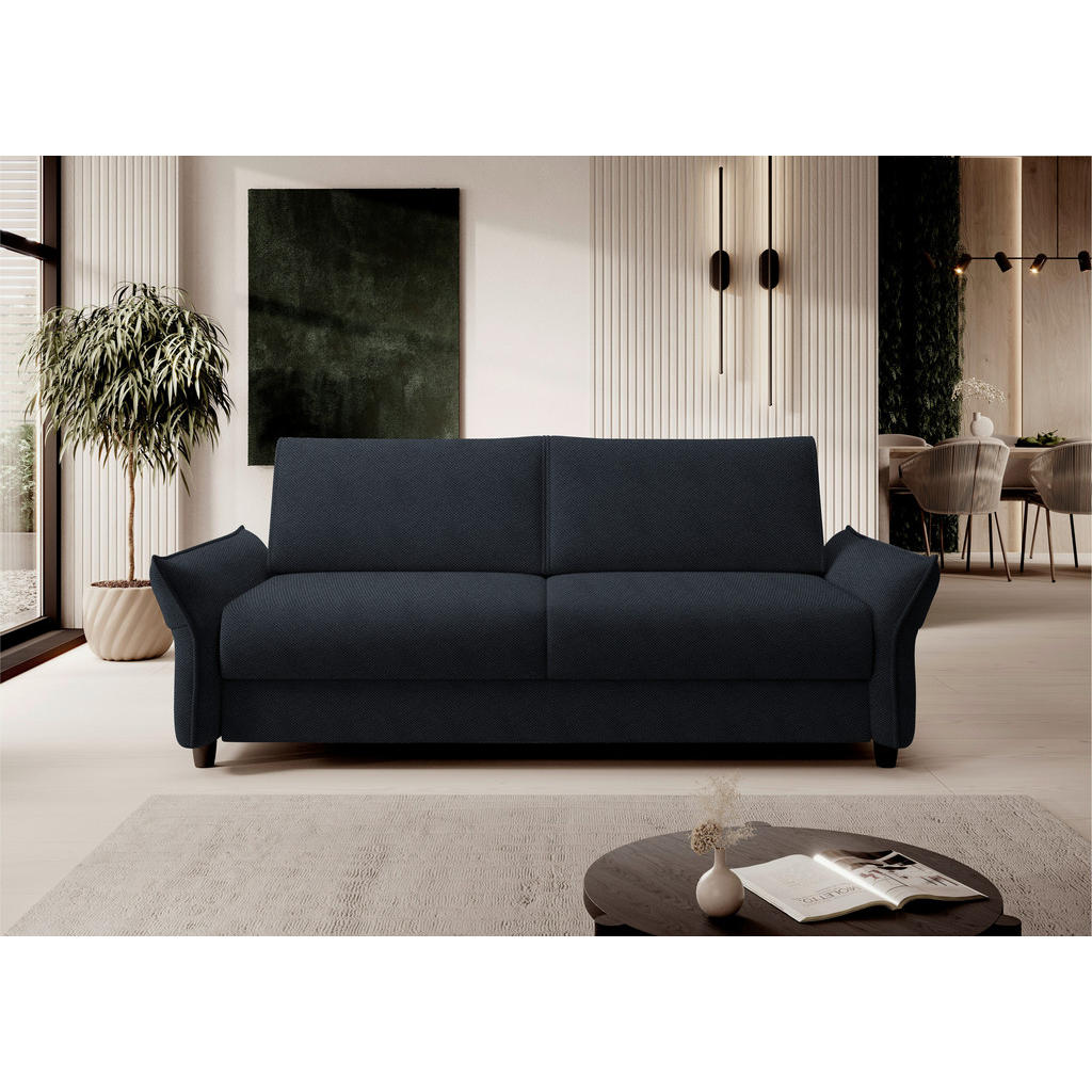 Thumbnail - Mid.you Schlafsofa, Schwarz, Textil, Uni, 2-Sitzer, 198x82x106 cm, Fsc, Made in EU, Stoffauswahl, Armteil links, rechts,...