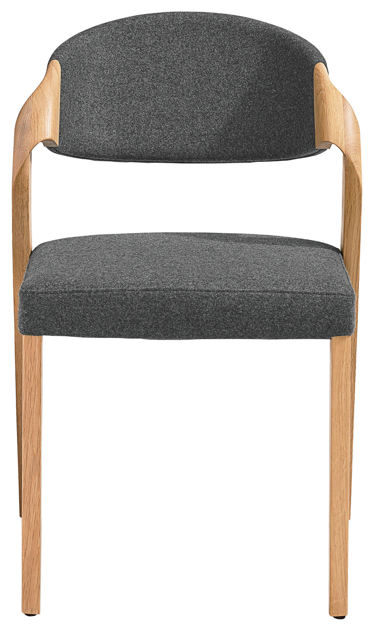 STUHL in Holz, Textil Grau, Eichefarben  - Eichefarben/Grau, Design, Holz/Textil (53/82/57cm) - Voglauer