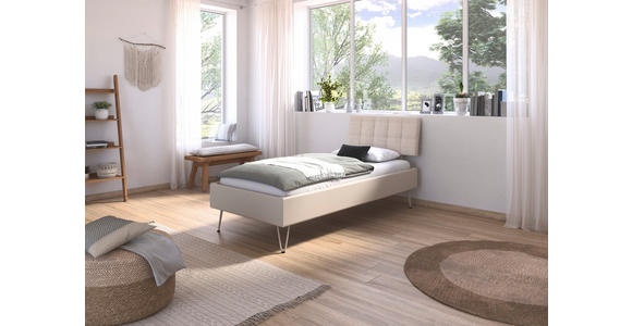 BETT 90/200 cm  in Champagner  - Champagner, Design, Holzwerkstoff/Textil (90/200cm) - Carryhome