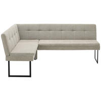 ECKBANK 155/213 cm Webstoff Beige   - Beige/Schwarz, Design, Textil/Metall (155/213cm) - Novel