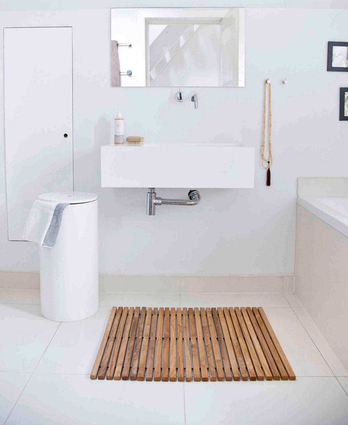 BADTEPPICH Naturfarben, Teakfarben  - Naturfarben/Teakfarben, Design, Holz (80/2,5/60cm) - Livetastic