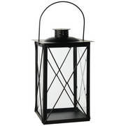 LATERNE - Schwarz, Design, Glas/Metall (15/30/15cm) - Ambia Home