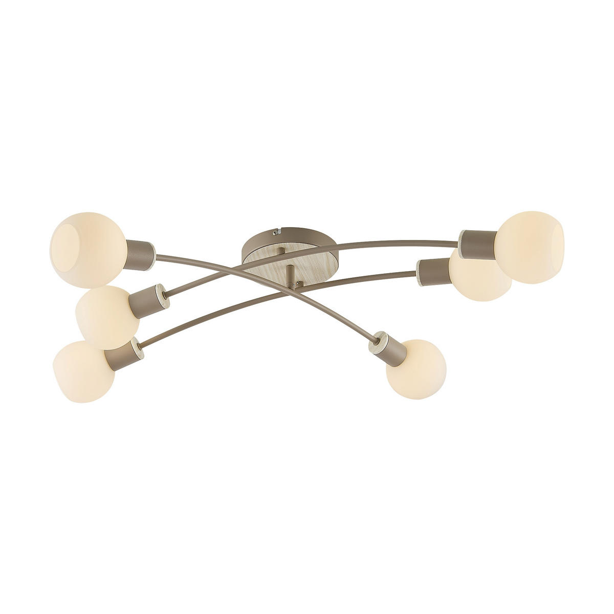 DECKENLEUCHTE Merope 84/72/18 cm   - Sandfarben/Eschefarben, Basics, Glas/Metall (84/72/18cm) - Novel