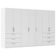 DREHTÜRENSCHRANK 350/235/61 cm,  in Weiß, 7-türig  - Edelstahlfarben/Weiß, Basics, Holzwerkstoff/Metall (350/235/61cm) - Novel