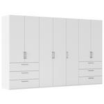 DREHTÜRENSCHRANK 350/223/61 cm,  in Weiß, 7-türig  - Edelstahlfarben/Weiß, Basics, Holzwerkstoff/Metall (350/223/61cm) - Novel