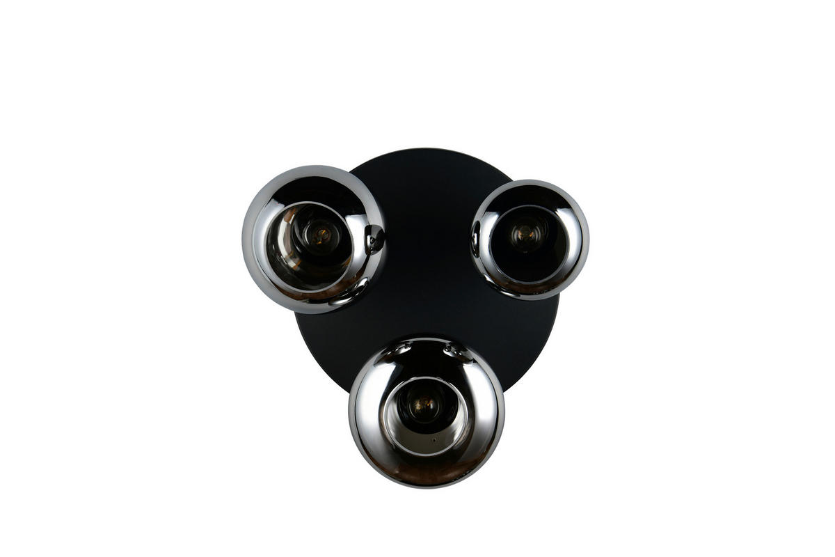DECKENLEUCHTE LUMINA 48,5/24,5 cm   - Schwarz Hochglanz/Schwarz, Trend, Glas/Metall (48,5/24,5cm) - Trio Leuchten