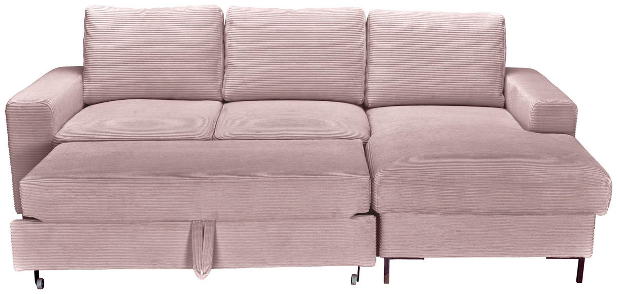 ECKSOFA Altrosa  - Schwarz/Altrosa, KONVENTIONELL, Textil/Metall (240/150cm) - Carryhome
