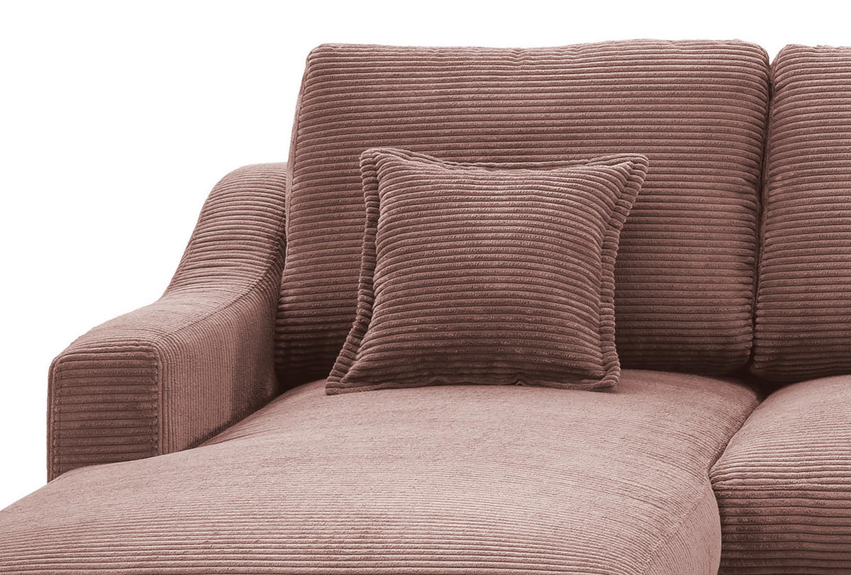 WOHNLANDSCHAFT Rosa Cord  - Naturfarben/Rosa, KONVENTIONELL, Holz/Textil (150/301/200cm) - P & B