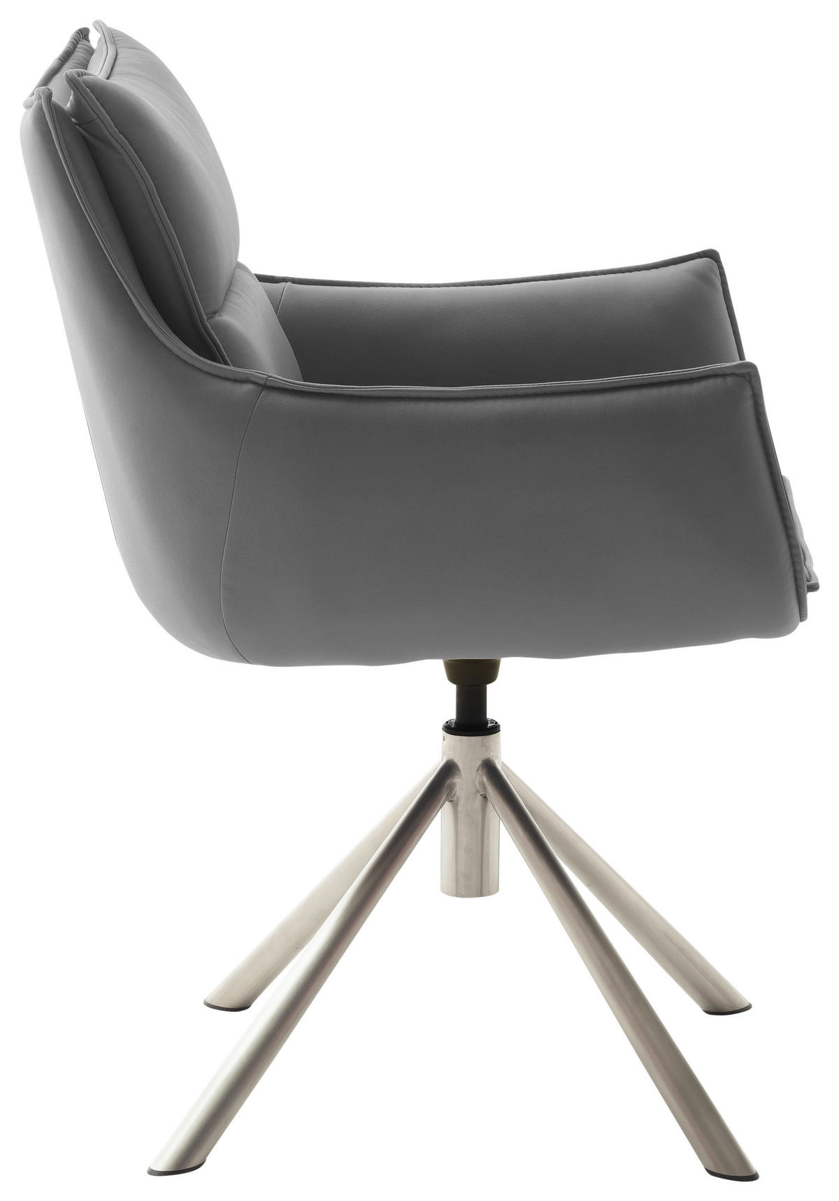 STOLICA SA RUKONASLONOM  antracit, boja nerđajućeg čelika       - boja nerđajućeg čelika/antracit, Dizajnerski, metal/tekstil (60/90/65cm) - Novel