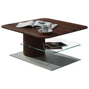 KONFERENČNÍ STOLEK - bílá/barvy dubu, Design, kompozitní dřevo/sklo (85/85/43cm) - Ambiente by Hülsta