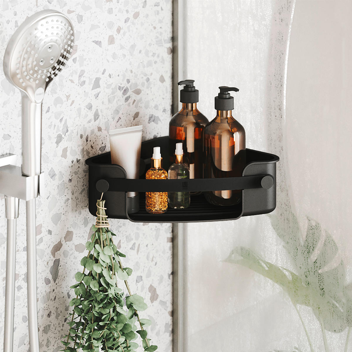 DUSCHABLAGE Kunststoff  - Schwarz, KONVENTIONELL, Kunststoff (19/9/19cm) - Umbra