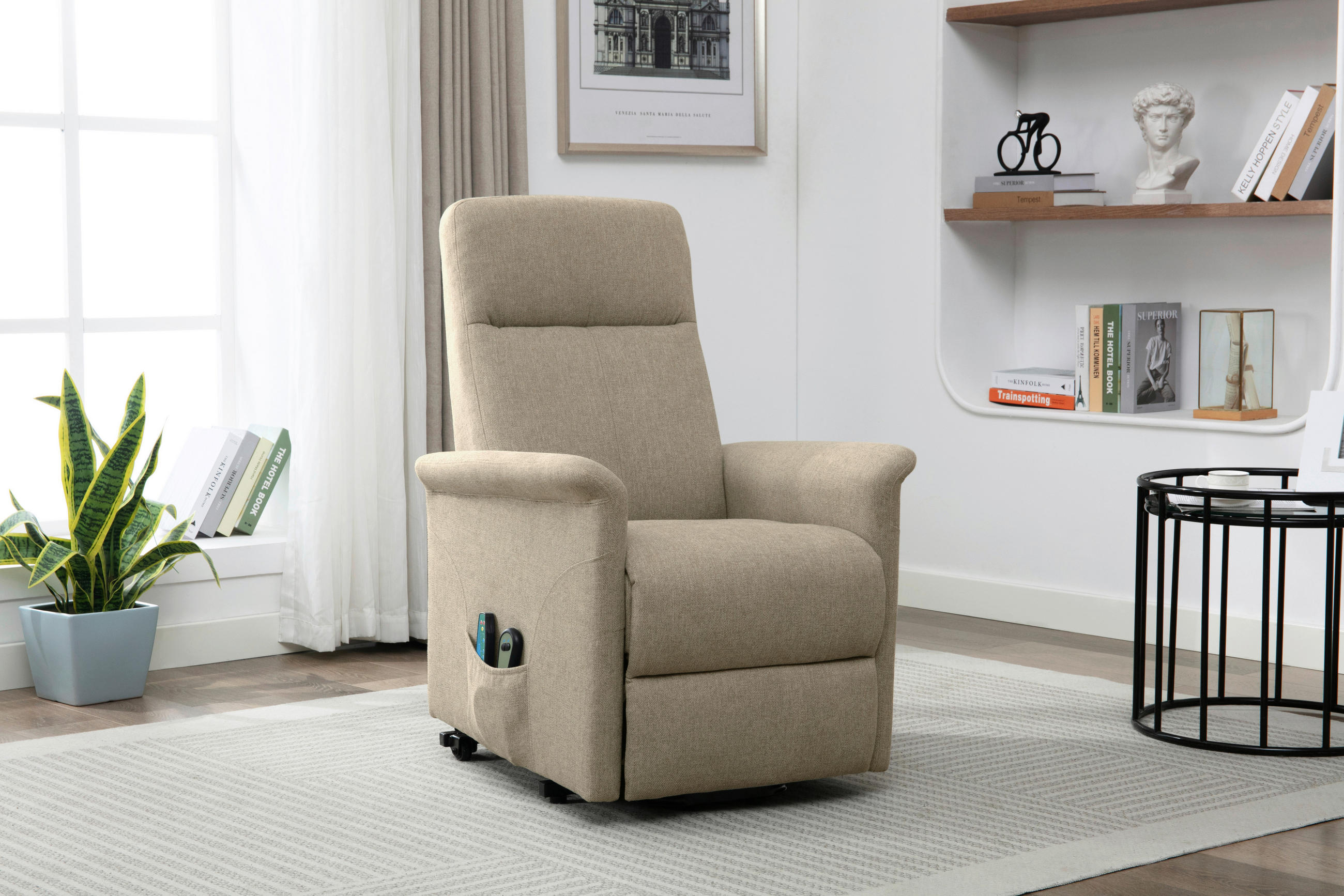MASSAGESESSEL Mikrofaser Naturfarben    - Schwarz/Naturfarben, KONVENTIONELL, Kunststoff/Textil (72/102/86cm) - MID.YOU