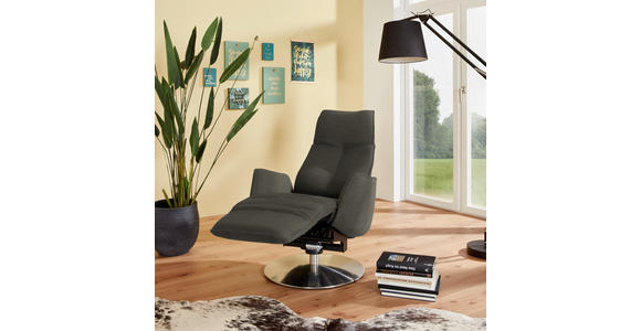 RELAXSESSEL in Textil Graubraun - Anthrazit/Graubraun, Design, Textil/Metall (71/114/84cm) - Johann Jakob