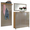 GARDEROBE 3-teilig  in 215/195/37 cm  - Taupe/Eichefarben, Design, Glas/Holz (215/195/37cm)