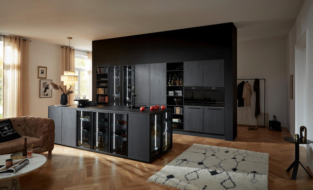 EINBAUKÜCHE   - Eichefarben, Design, Holzwerkstoff - Dieter Knoll