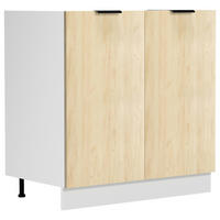 SPÜLENUNTERSCHRANK 80/82/46 cm  in Weiß, Honigeiche  - Honigeiche/Schwarz, Trend, Holzwerkstoff/Kunststoff (80/82/46cm) - MID.YOU