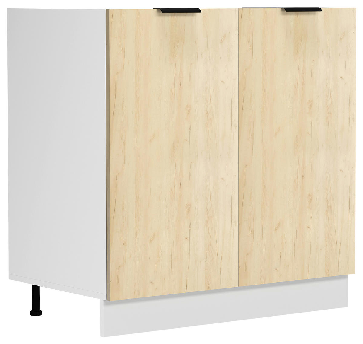 SPÜLENUNTERSCHRANK 80/82/46 cm  in Weiß, Honigeiche  - Honigeiche/Schwarz, Trend, Holzwerkstoff/Kunststoff (80/82/46cm) - MID.YOU