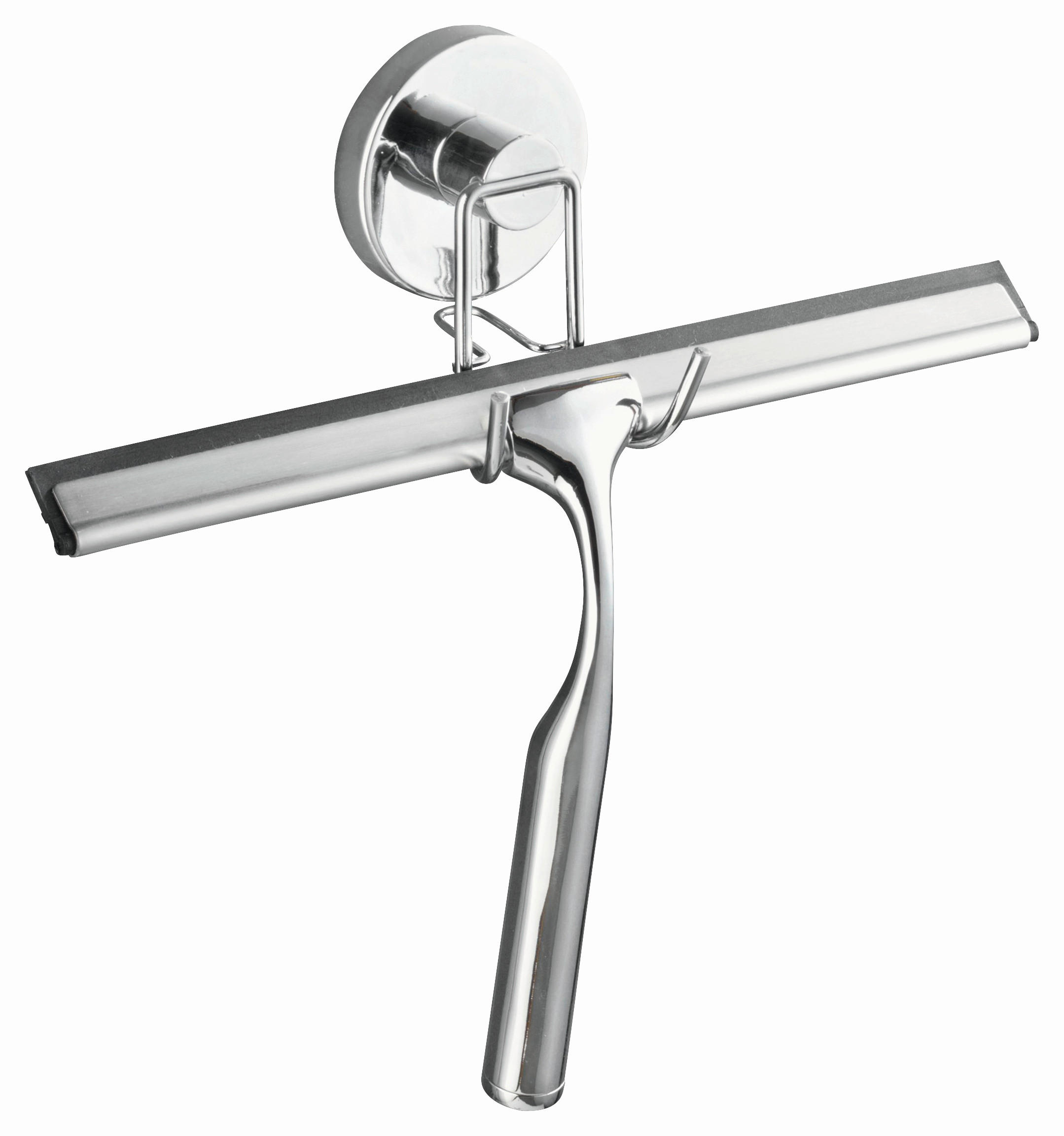 DUSCHABZIEHER  - Chromfarben, Basics, Kunststoff/Metall (25/21,5/6cm) - Wenko