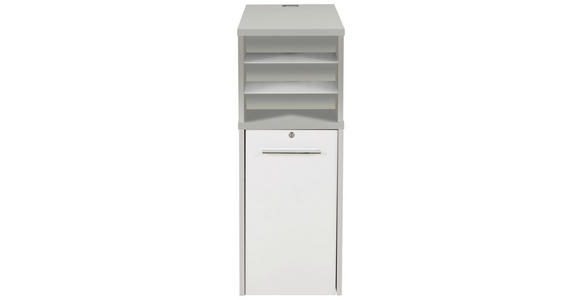 ANSTELLCONTAINER 43,8/115/80 cm - Platinfarben/Silberfarben, KONVENTIONELL, Glas/Holzwerkstoff (43,8/115/80cm) - Voleo