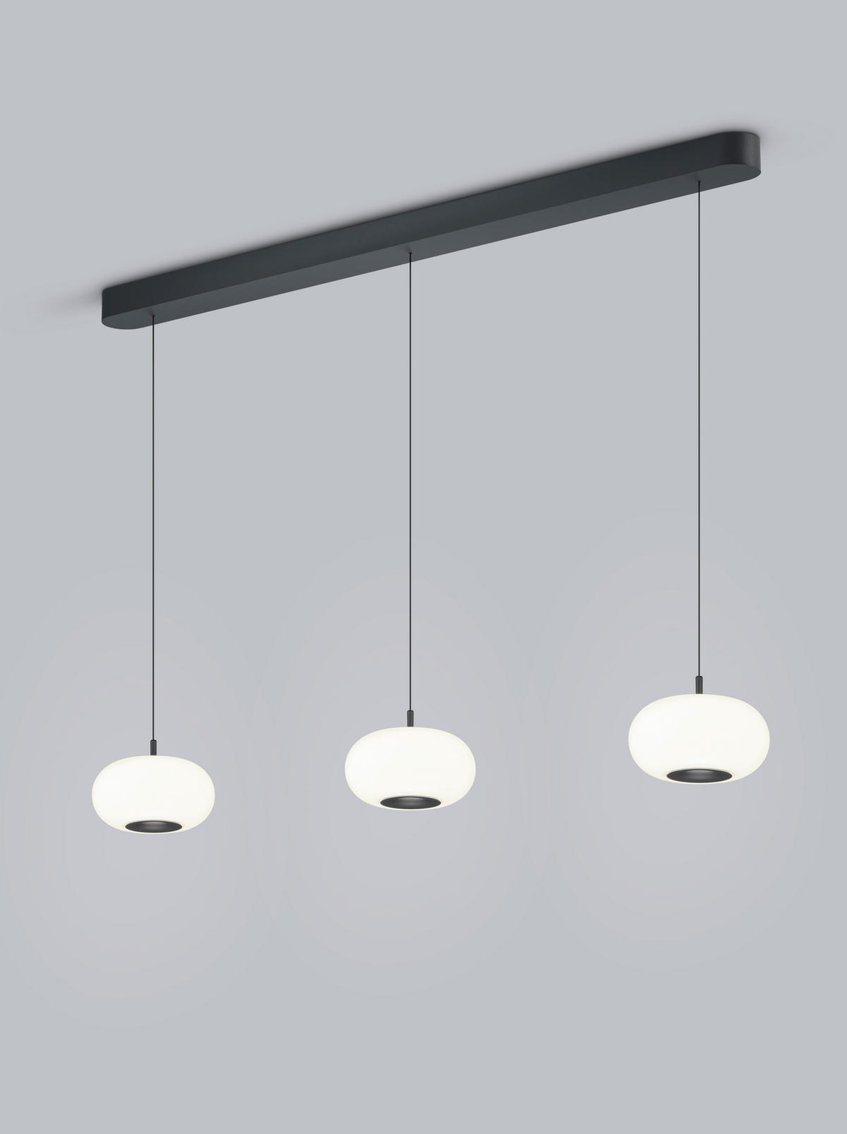 LED-HÄNGELEUCHTE Sapo 130/5,5 / 20/210 cm   - Schwarz, Design, Glas/Metall (130/5,5 / 20/210cm) - Helestra