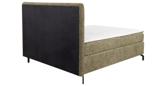 BOXSPRINGBETT 180/200 cm,  in Cappuccino, Topper, H2 + H2 = mittel  - Schwarz/Cappuccino, Design, Textil/Metall (180/200cm) - Esposa