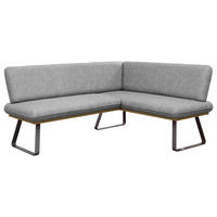 ECKBANK 200/170 cm Webstoff Grau   - Schwarz/Grau, MODERN, Textil/Metall (200/170cm) - Livetastic