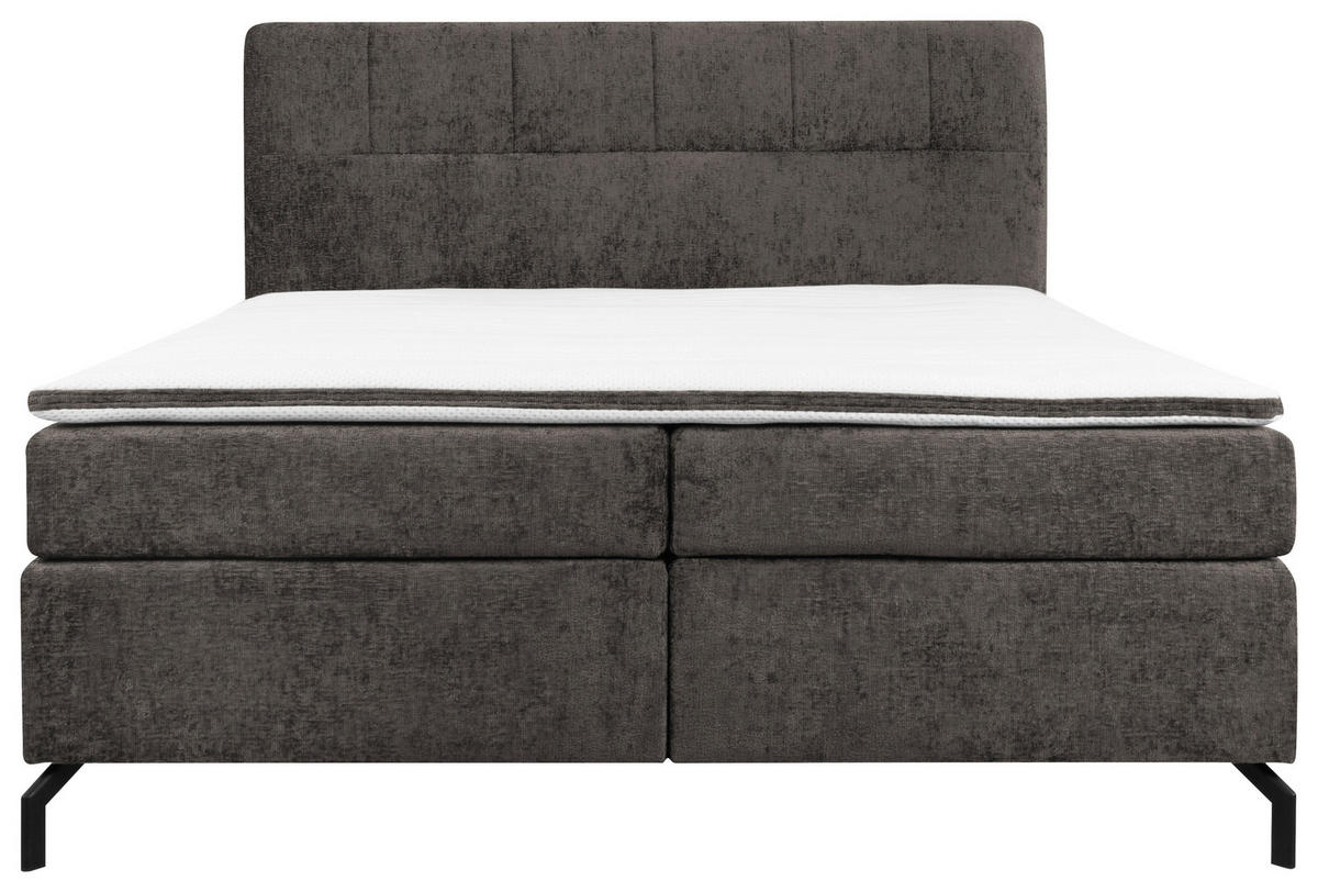 BOXSPRINGBETT 180/200 cm  in Braun  - Schwarz/Braun, Design, Textil/Metall (180/200cm) - Esposa