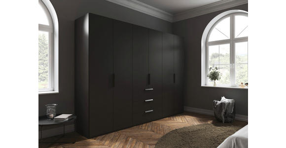 DREHTÜRENSCHRANK 301/223/61 cm,  in Graphitfarben, 6-türig  - Graphitfarben, Basics, Holzwerkstoff/Metall (301/223/61cm) - Novel