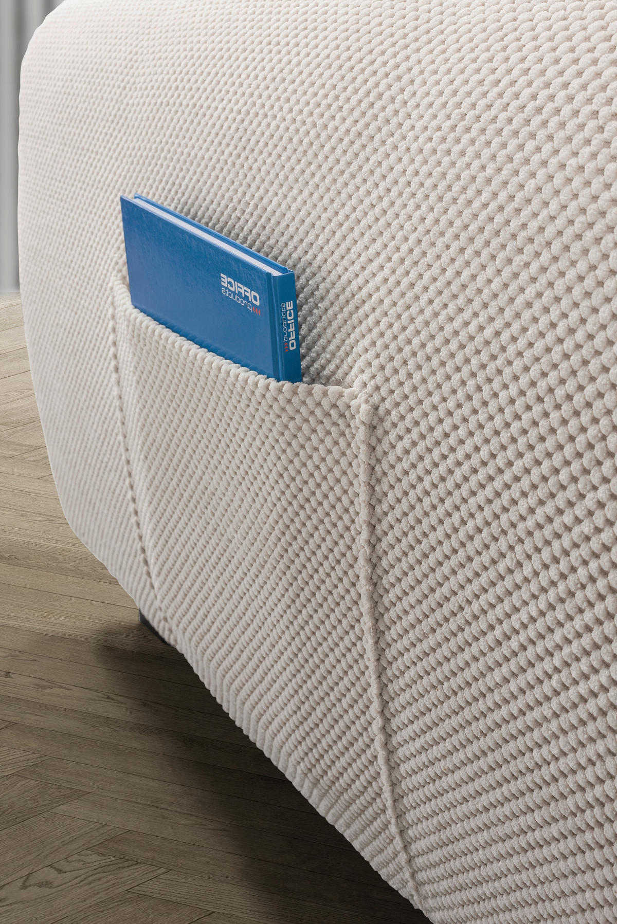 ECKSOFA Creme Plüsch  - Creme/Schwarz, KONVENTIONELL, Kunststoff/Textil (249/175cm) - Carryhome