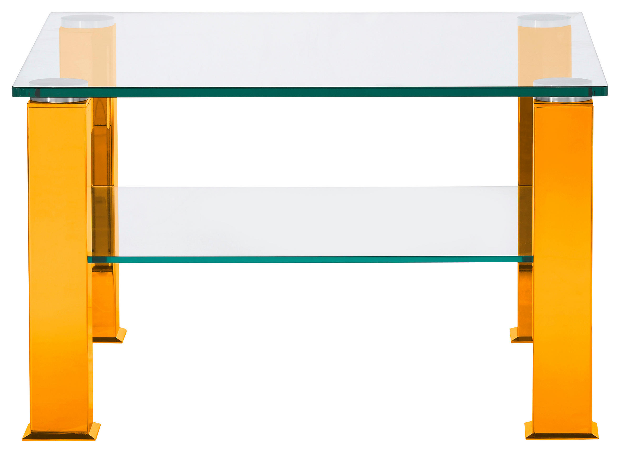 COUCHTISCH Kristallglas 75/75/42,5 cm quadratisch Gelb  - Gelb, Design, Glas/Kunststoff (75/75/42,5cm)