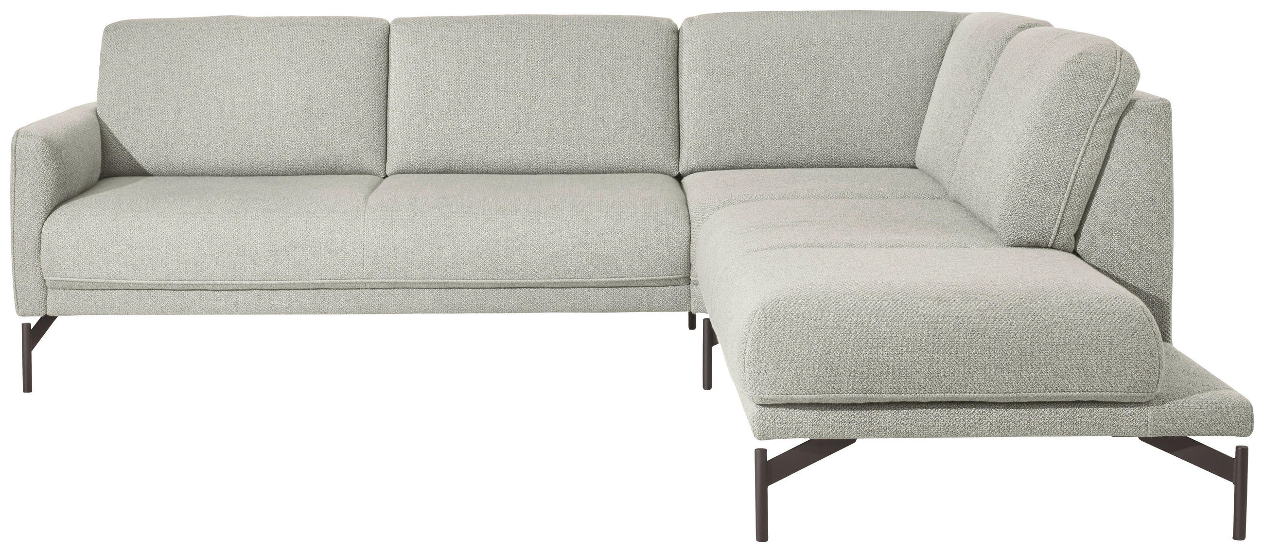 ECKSOFA in Flachgewebe, Struktur Creme  - Anthrazit/Creme, Design, Textil/Metall (254/230cm) - Johann Jakob