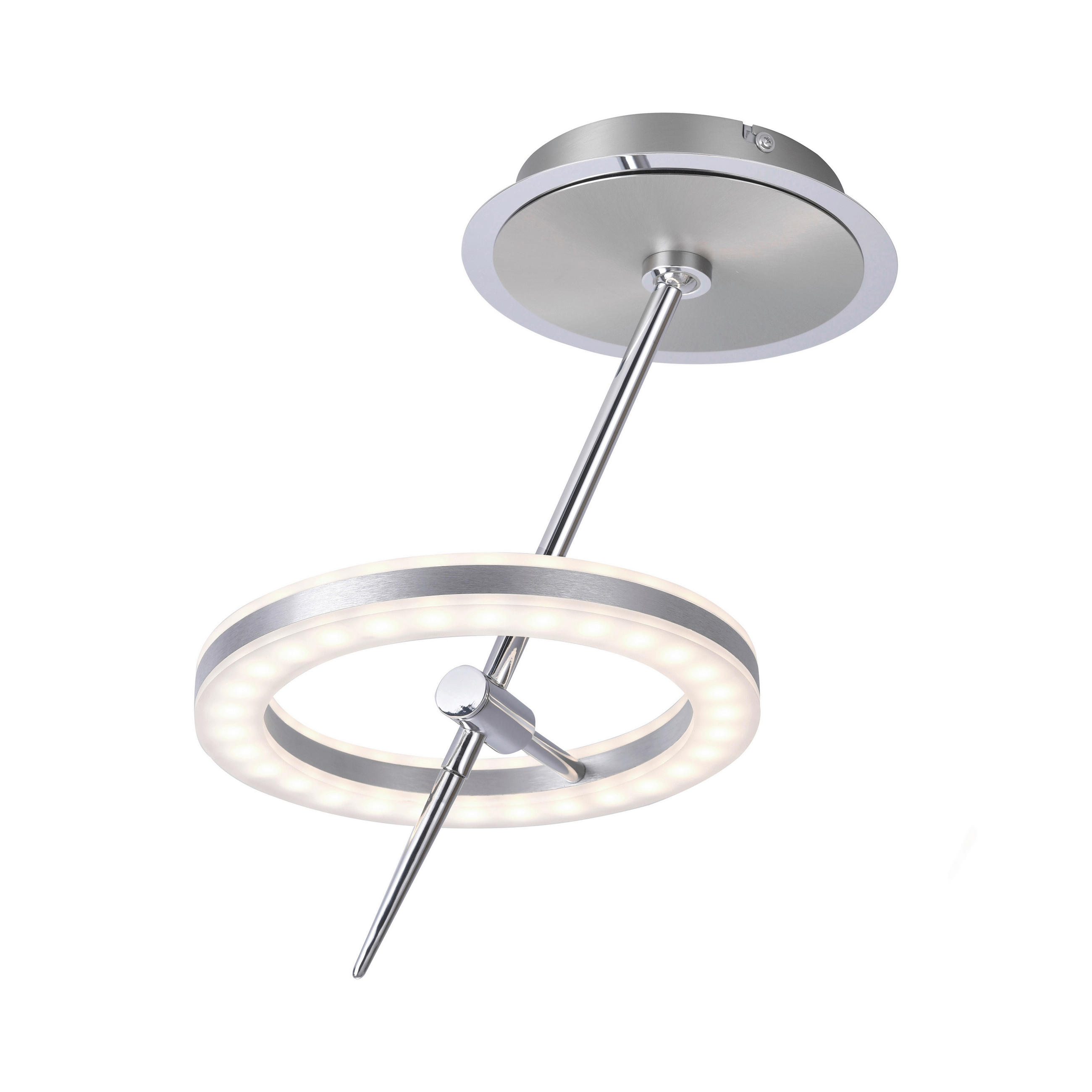 LED-DECKENLEUCHTE 31/31/40 cm  - Edelstahlfarben, Design, Kunststoff/Metall (31/31/40cm) - Just Light