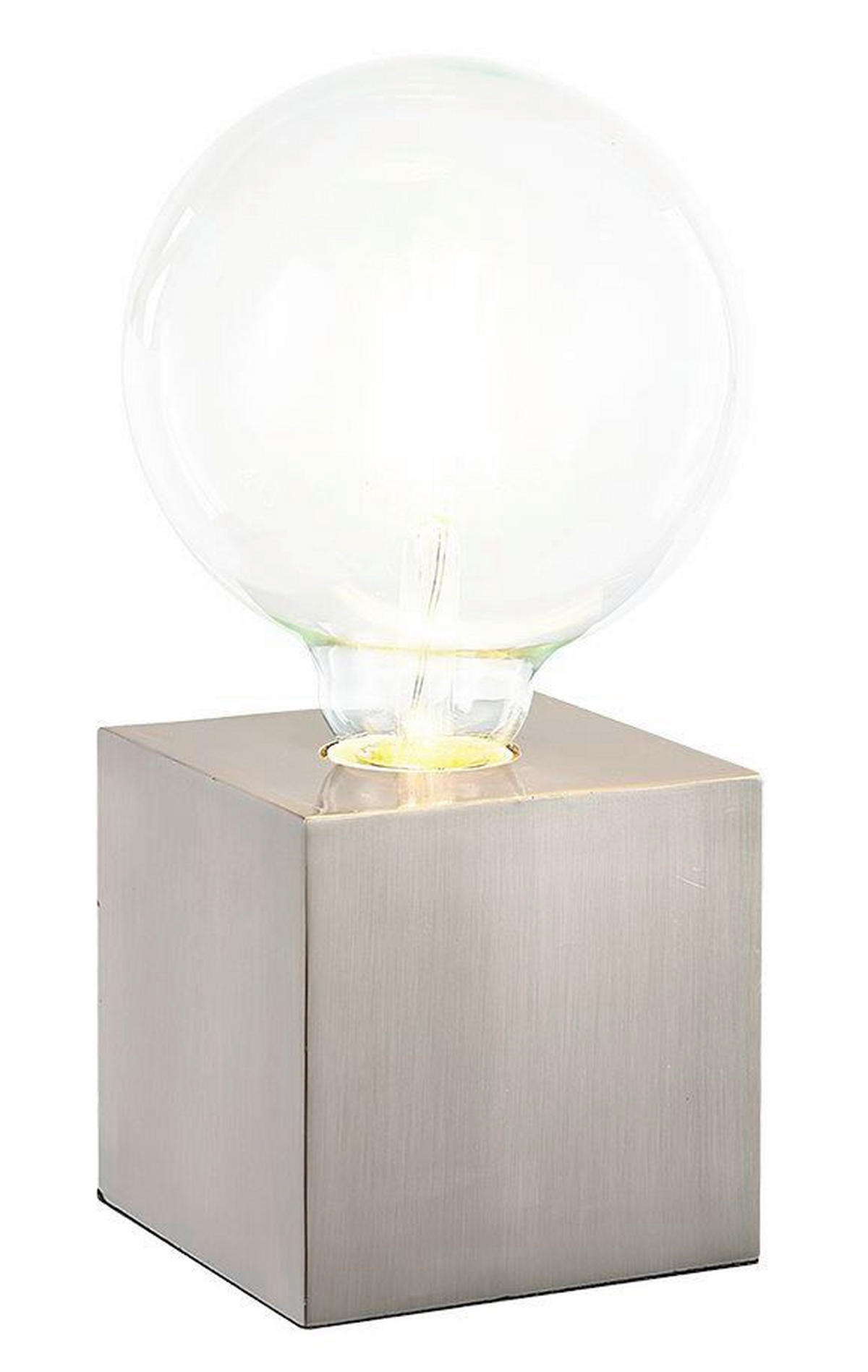 STOLNÍ LAMPA, E27, 10/10/10 cm - barvy niklu, Konvenční, kov (10/10/10cm) - Novel