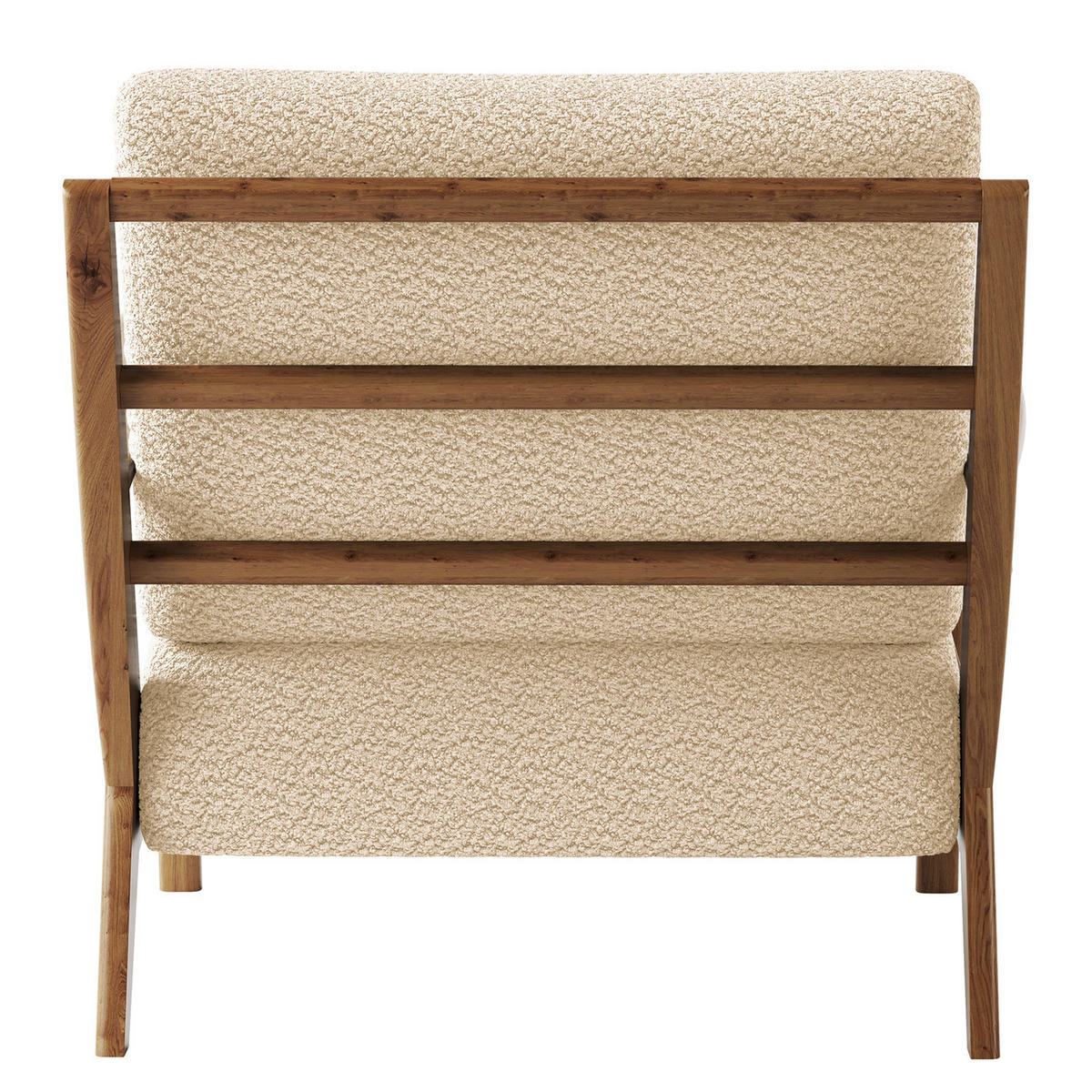 SESSEL in Bouclé Eichefarben, Beige  - Eichefarben/Beige, Natur, Holz/Textil (75/71/80cm) - home24