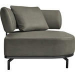 SESSEL in Echtleder Grau  - Schwarz/Grau, Design, Leder/Metall (98/85/98cm) - Dieter Knoll