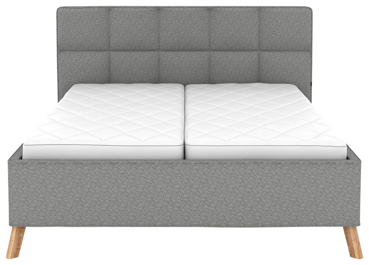 POLSTERBETT Bettkasten, motorische Verstellbarkeit, Fernbedienung, Lattenroste, Matratzen 180/200 cm  in Grau  - Schwarz/Weiß, KONVENTIONELL, Holz/Textil (180/200cm) - Musterring