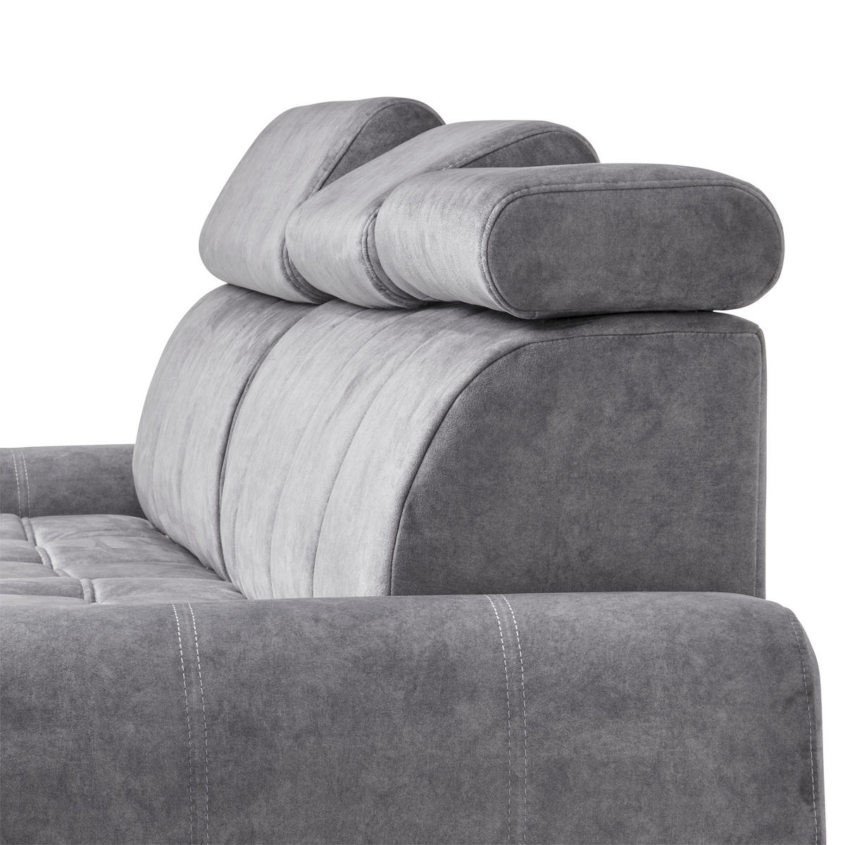 KUTNA GARNITURA tekstil  siva   - siva/boje kroma, Design, tekstil/plastika (276/173cm) - Stylife
