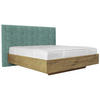 BOXSPRINGBETT 180/200 cm  in Türkis, Wildeiche  - Türkis/Wildeiche, Natur, Holz/Textil (180/200cm) - Valnatura