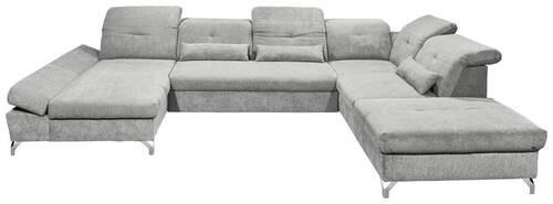 SOFFA i mikrovelour lerfärgad  - lerfärgad/silver, Modern, metall/textil (168/350/245cm) - MID.YOU