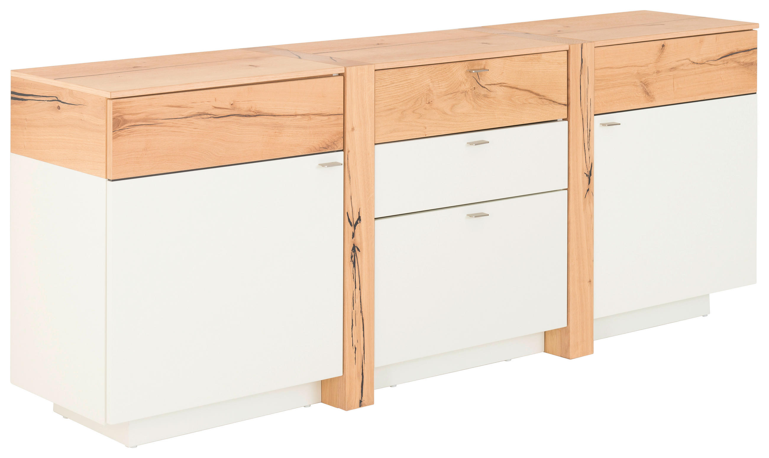 SIDEBOARD  in 196/78/43 cm  - Edelstahlfarben/Eichefarben, Design, Holz/Holzwerkstoff (196/78/43cm) - Venjakob