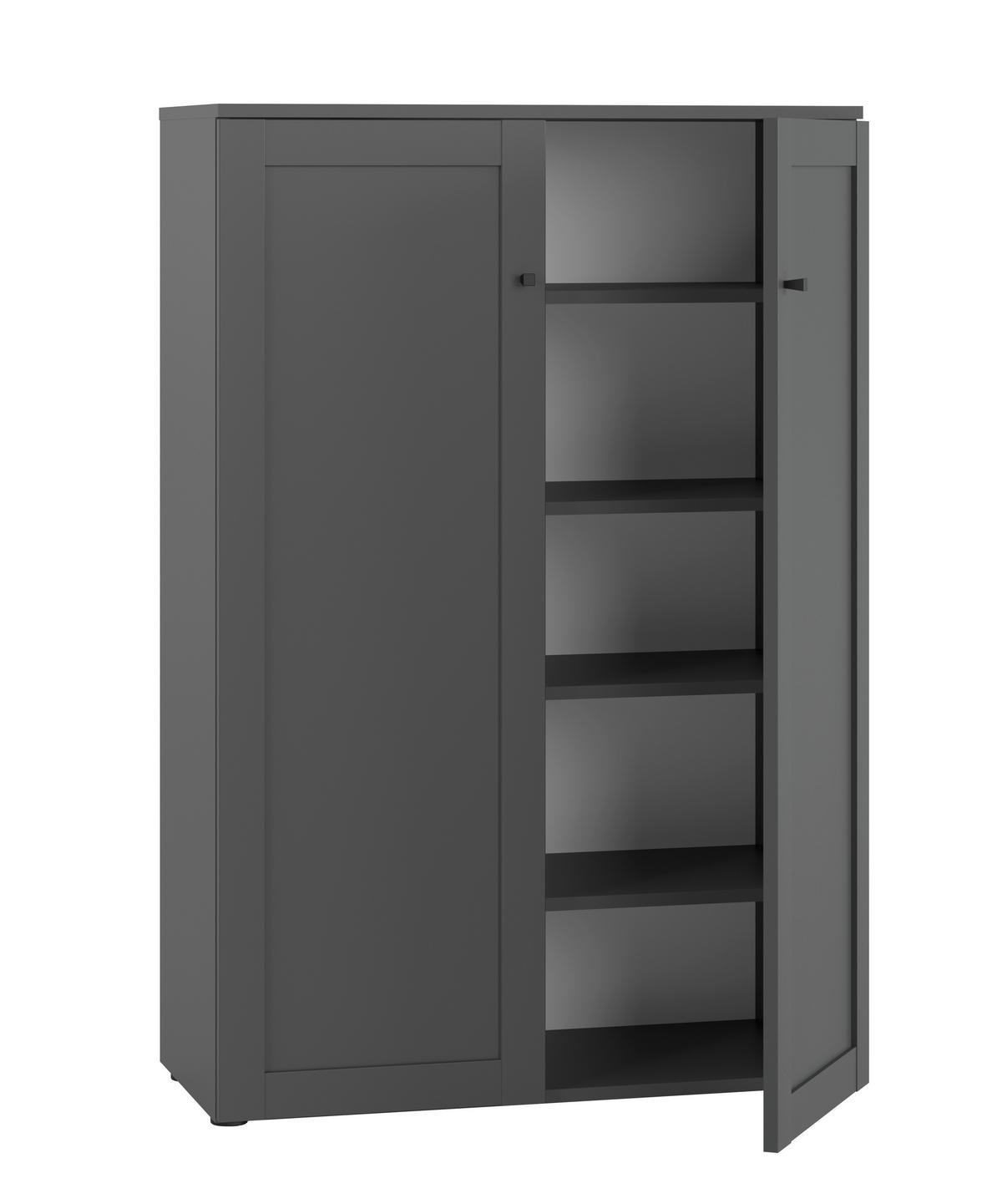 SCHUHSCHRANK  in 81/122/38 cm  - Anthrazit/Schwarz, MODERN, Holzwerkstoff/Kunststoff (81/122/38cm) - Boxxx