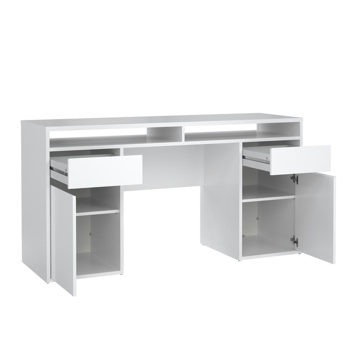 SKRIVBORD  i vit högglans  - vit högglans, Design, trämaterial (149/77,4/48,2cm) - Best Price