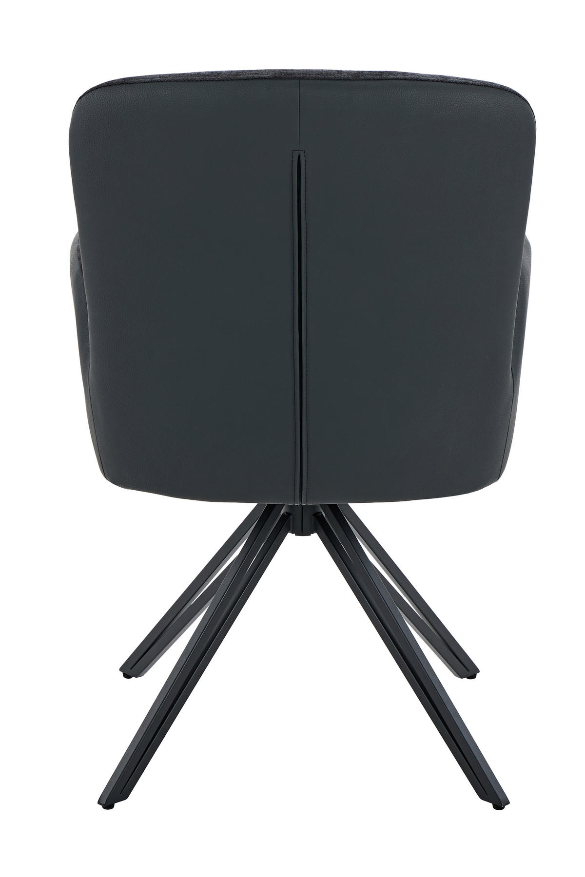 ARMLEHNSTUHL-SET 2 Stück  in Stahl Lederlook, Webstoff  - Schwarz, MODERN, Textil/Metall (57/91/67,5cm) - MID.YOU