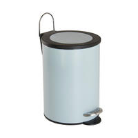 KOŠ S NÁŠLAPNÝM PEDÁLEM, 3 l - černá/světle modrá, Basics, kov/plast (17/24/17cm) - Sadena