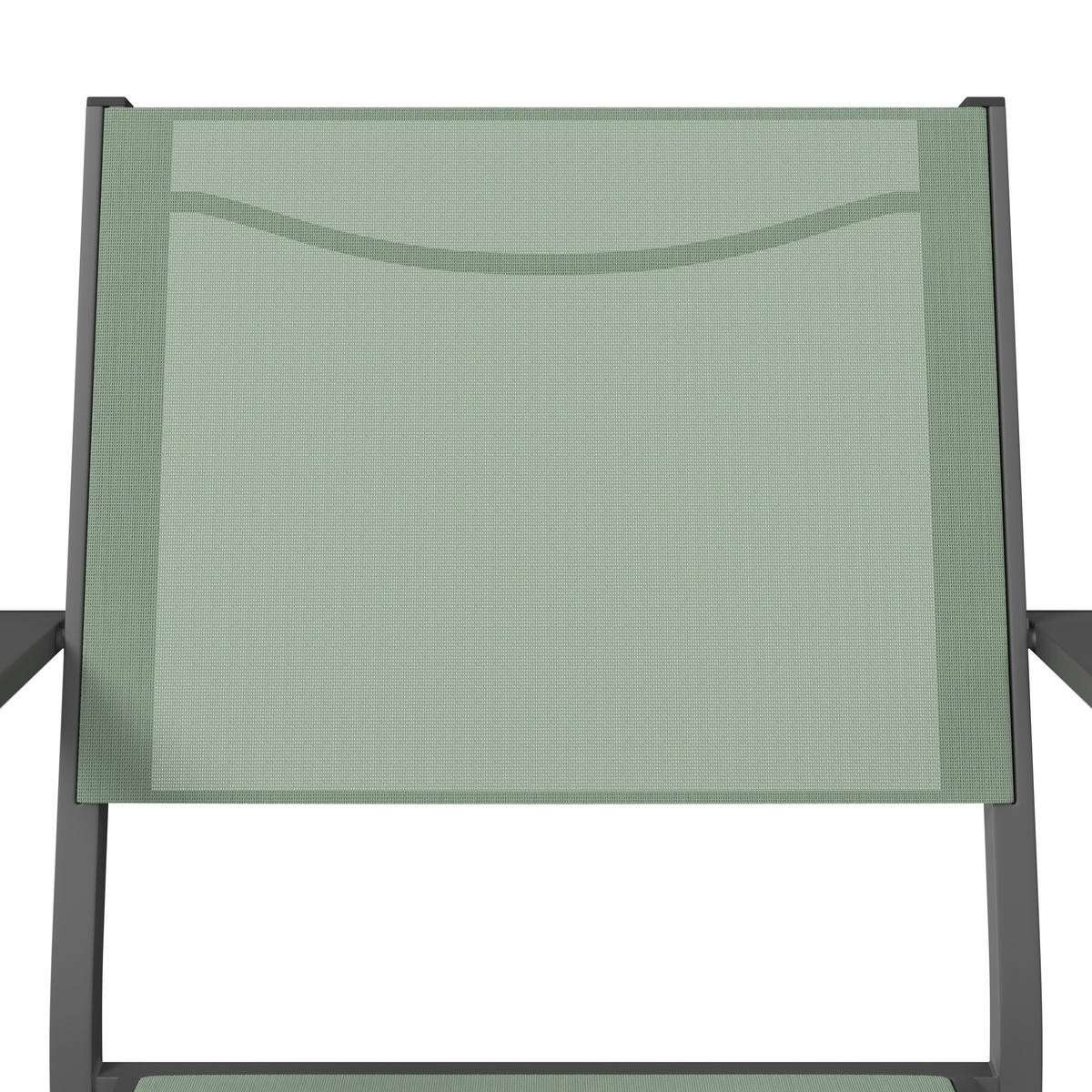 STAPELSESSEL Aluminium Anthrazit, Grün  - Anthrazit/Grün, Design, Textil/Metall (57/88/58cm) - Ambia Garden