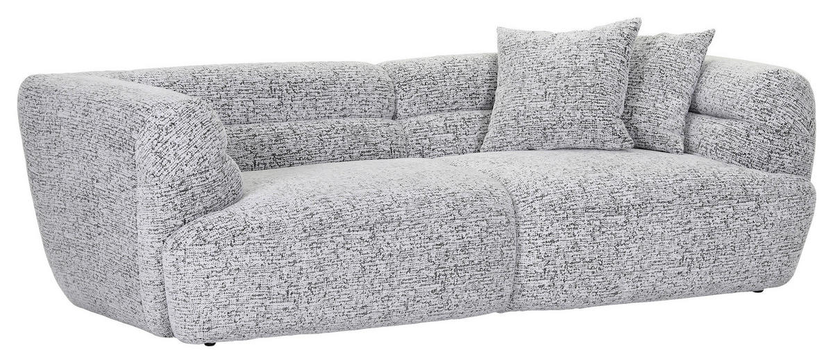 BIGSOFA Chenille Schwarz, Weiß  - Schwarz/Weiß, KONVENTIONELL, Kunststoff/Textil (240/75/105cm) - Carryhome