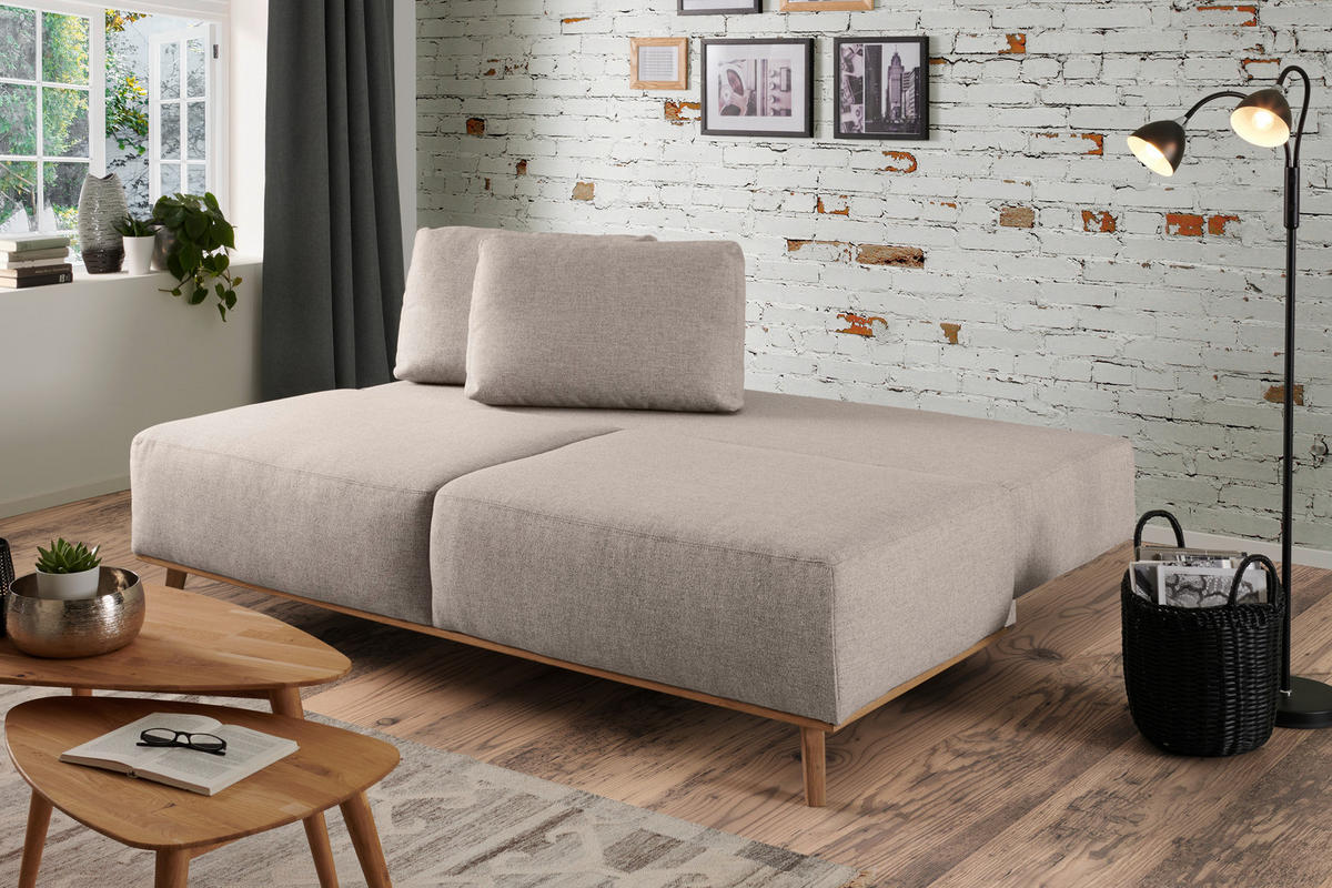 BOXSPRINGSOFA in Hellgrau  - Hellgrau, Design, Holz/Textil (203/97/107cm) - Dieter Knoll