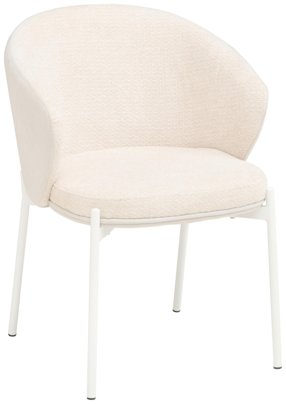 ARMLEHNSTUHL  in Eisen Samt  - Beige/Weiß, MODERN, Textil/Metall (56/76,5/57,5cm) - MID.YOU